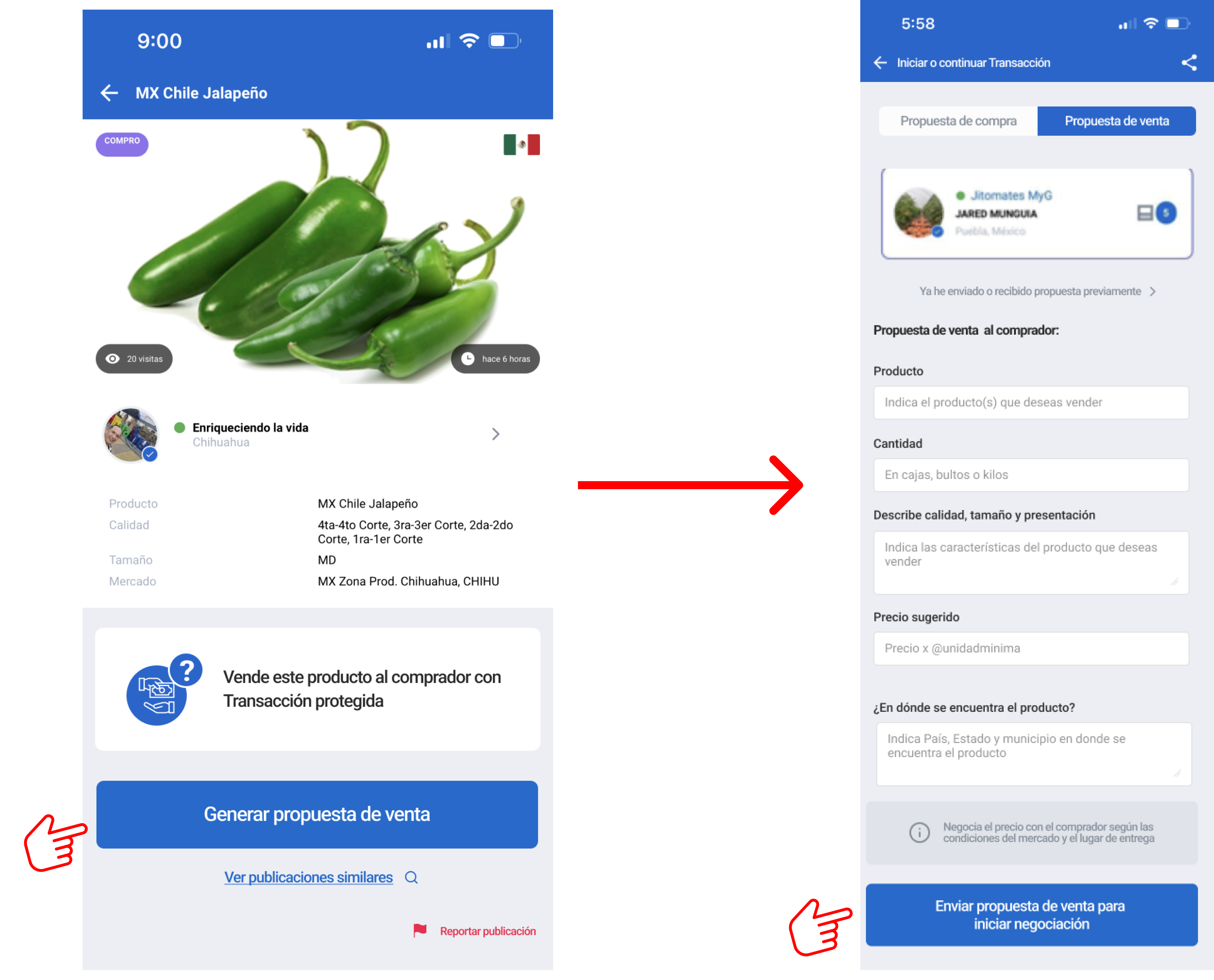 transaccion desdepublicacion